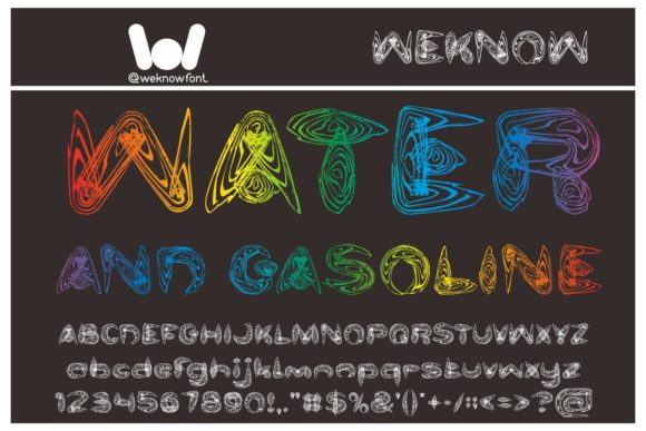 Water and Gasoline Font for Handmade Creations